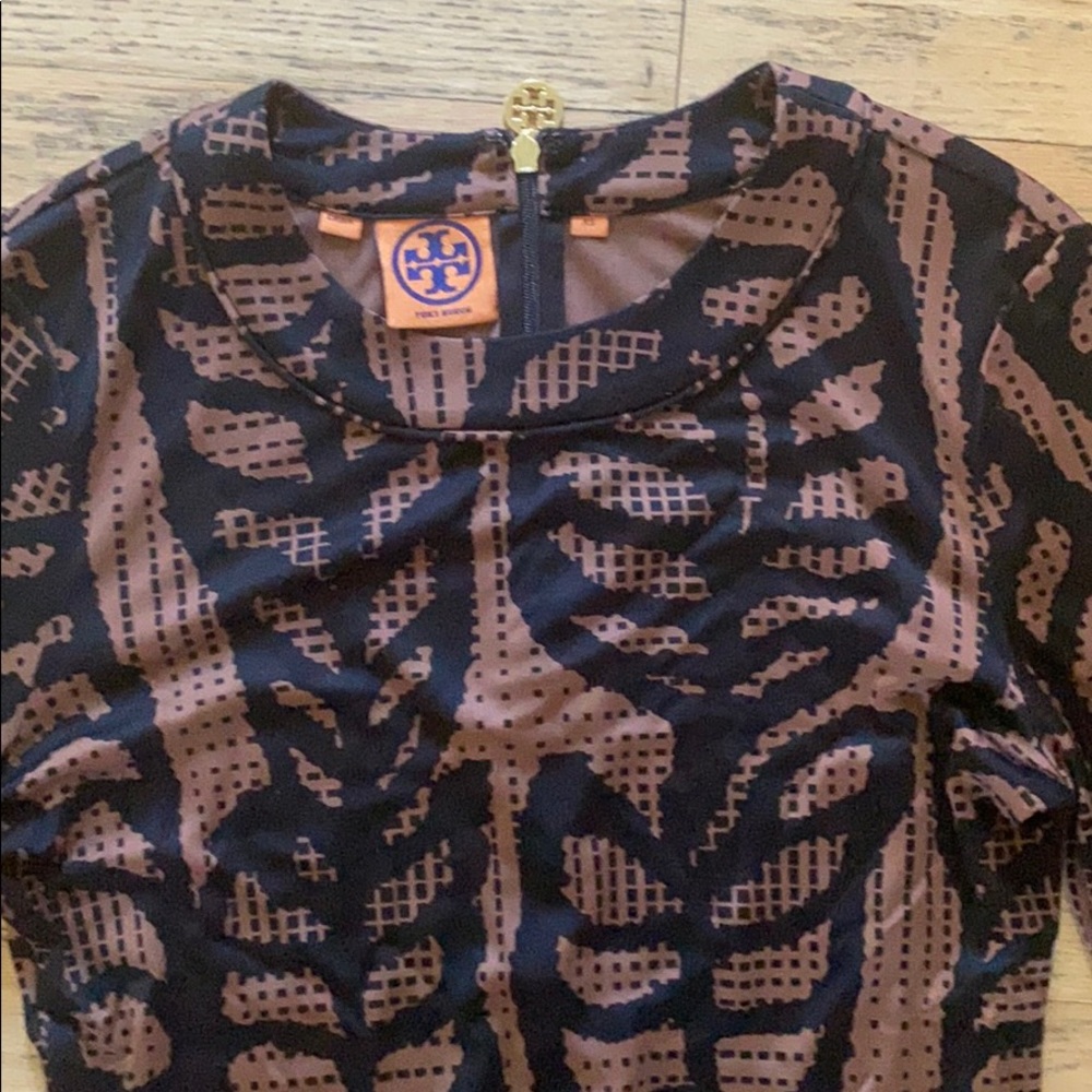 tory burch dress xs brown tan